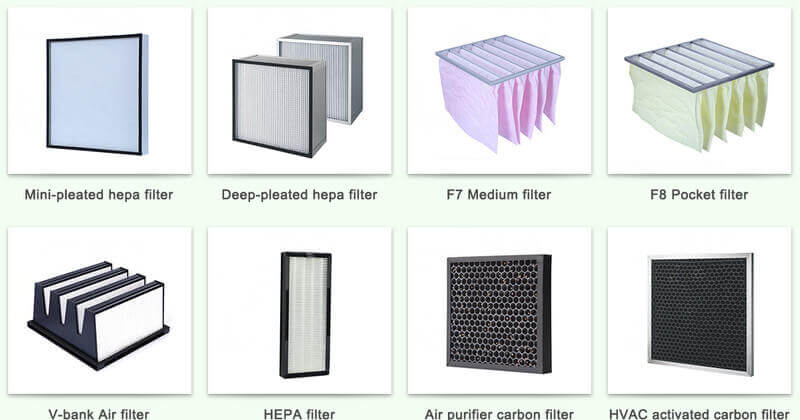 Elementi filtranti HVAC per impianti di ventilazione