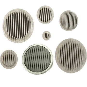 Dischi filtranti metallici con superficie pieghettata