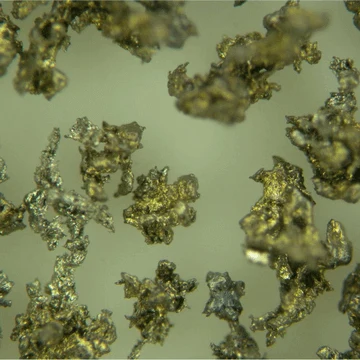 Micrografia di particelle metalliche destinate alla sinterizzazione