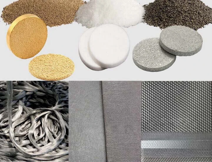Campioni di materiali porosi, fibre metalliche e reti per la filtrazione