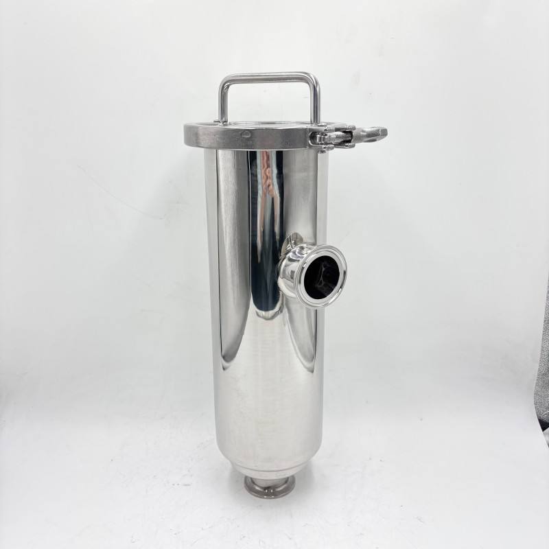 Filtro angolare in acciaio inox con chiusura rapida