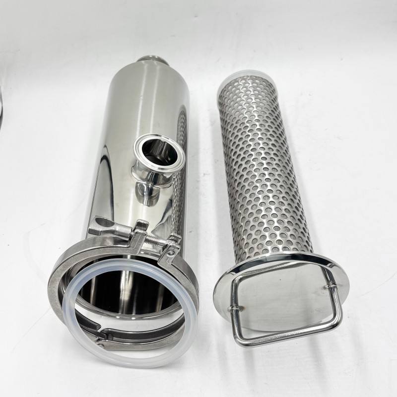Filtro angolare aperto con elemento perforato in acciaio inox