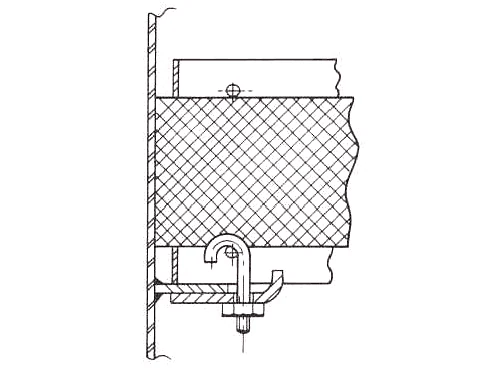Demister filter orizzontale fissato dal basso mediante bulloni a gancio e morsetti