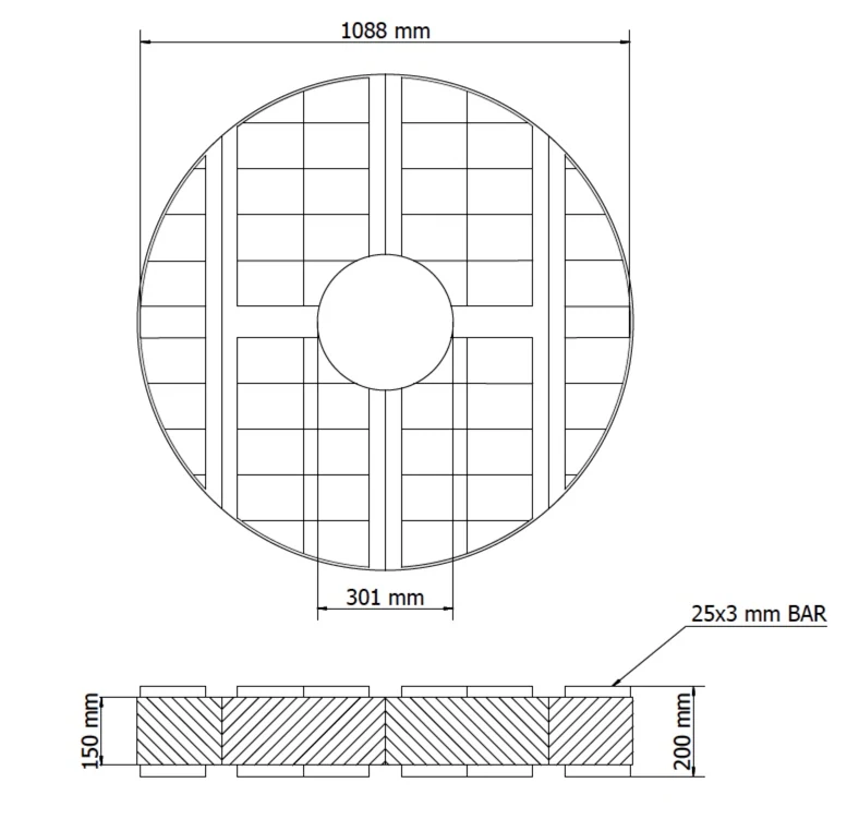 Disegno costruttivo di un demister filter