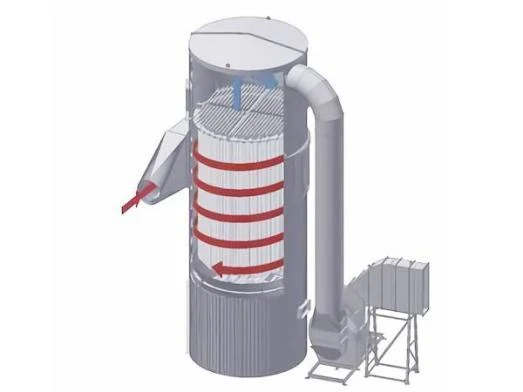 Candele filtranti installate nell'unità per gas caldi