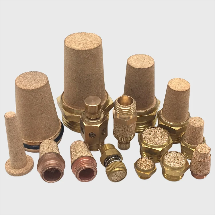 Filtro silenziatore pneumatico in bronzo sinterizzato