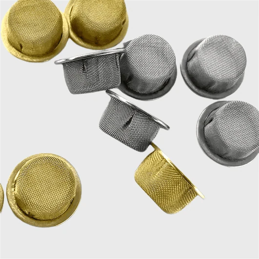 Dettaglio tecnico del filtro a rete in acciaio inox