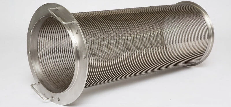 Elemento filtrante cilindrico in wedge wire di acciaio inossidabile