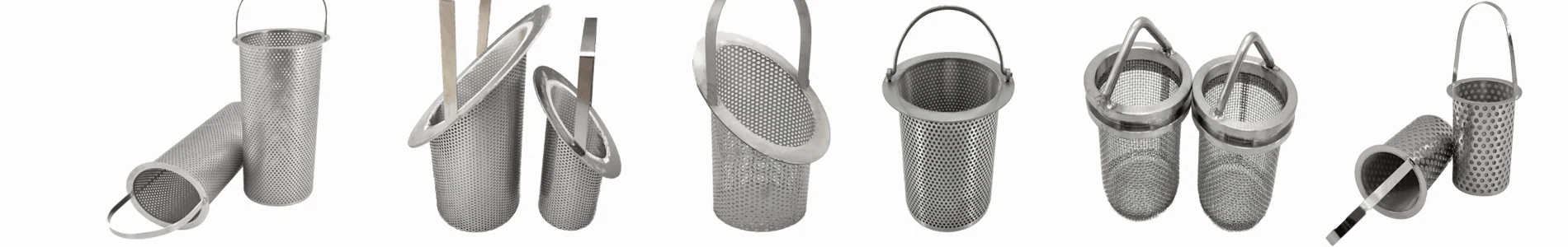 Cestelli filtranti in acciaio inossidabile con diverse geometrie